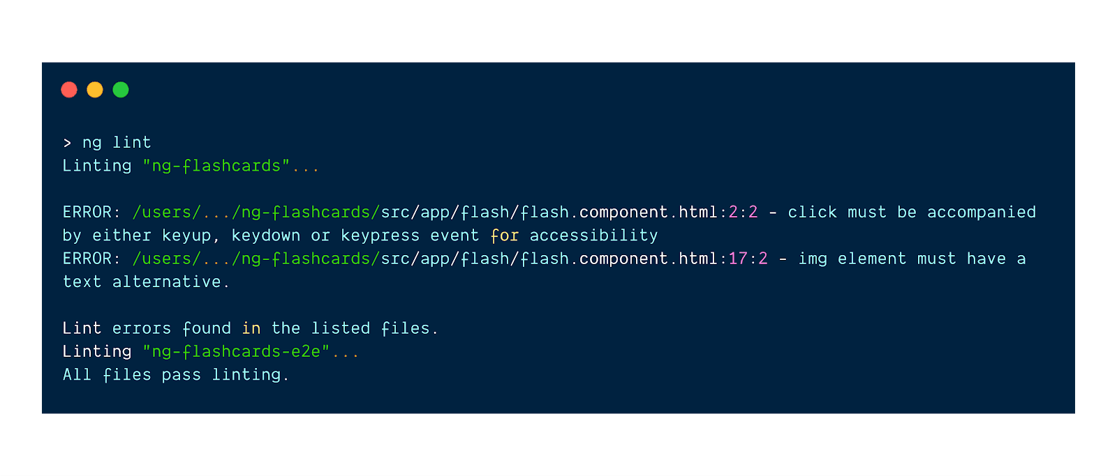 لینت کردن با Angular CLI