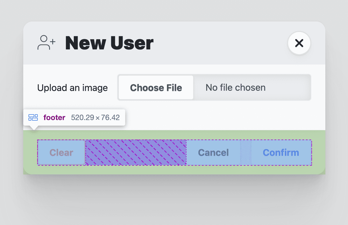 Chrome Geliştirici Araçları'nın, altbilgi öğesinde flexbox düzeni bilgilerini yerleştirdiği ekran görüntüsü.