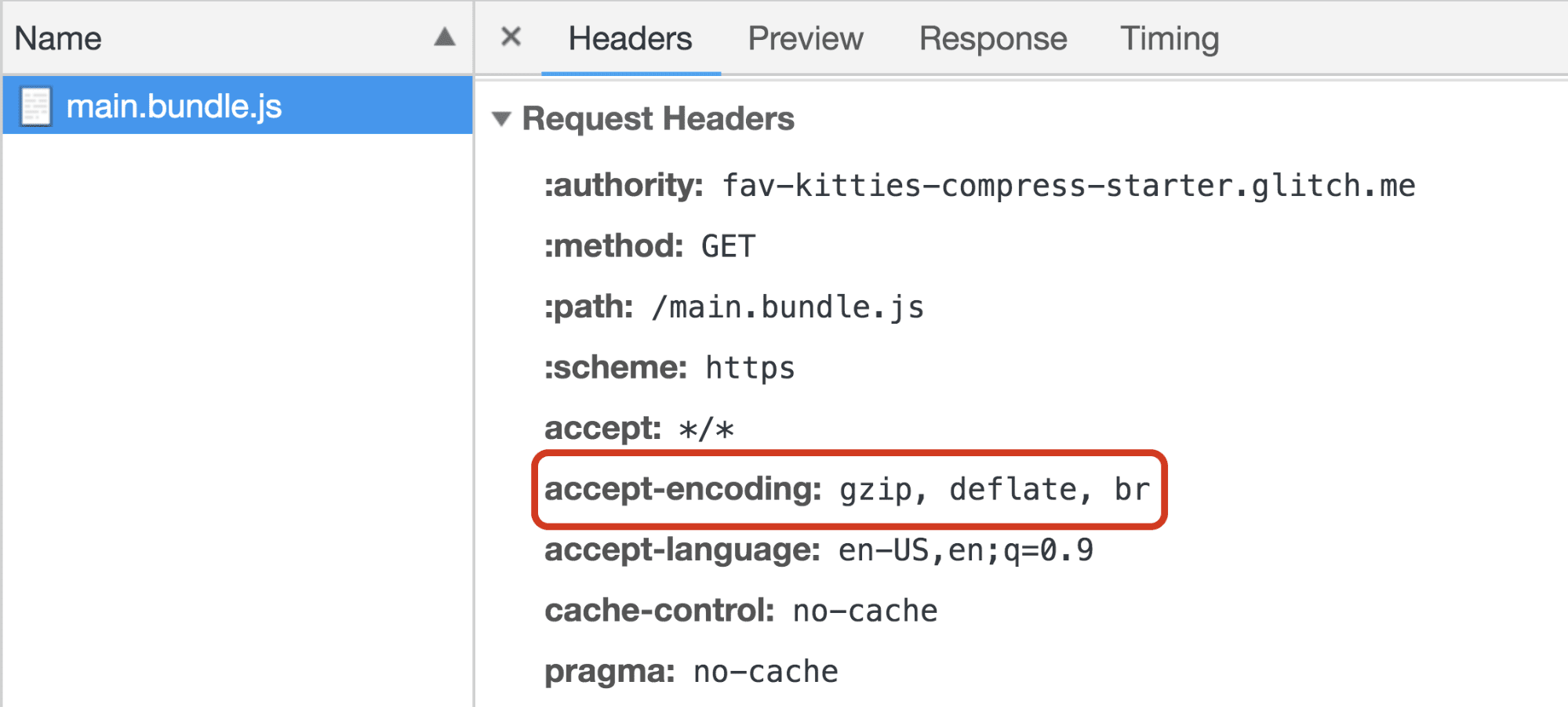 Header „Accept-Encoding“