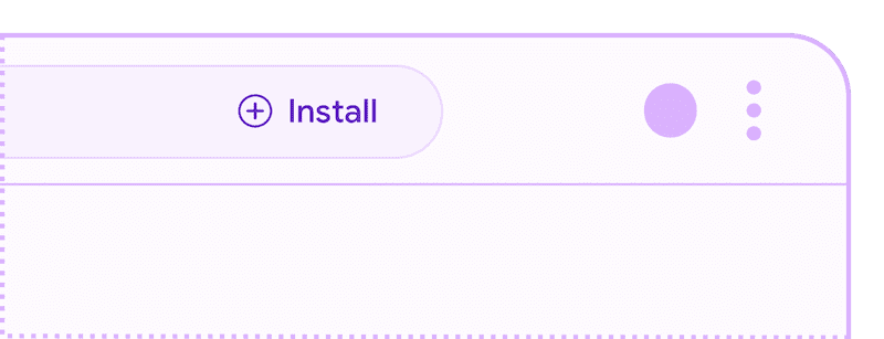 Acercamiento del botón Instalar en la barra de URL de escritorio.