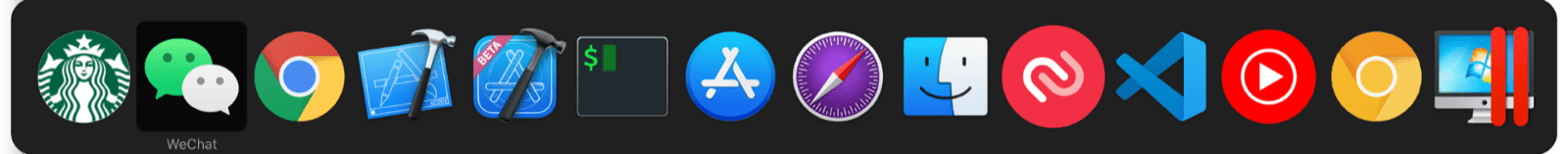 המתג לביצוע משימות מרובות ב-macOS כולל אפליקציות מיני לצד אפליקציות רגילות של macOS.