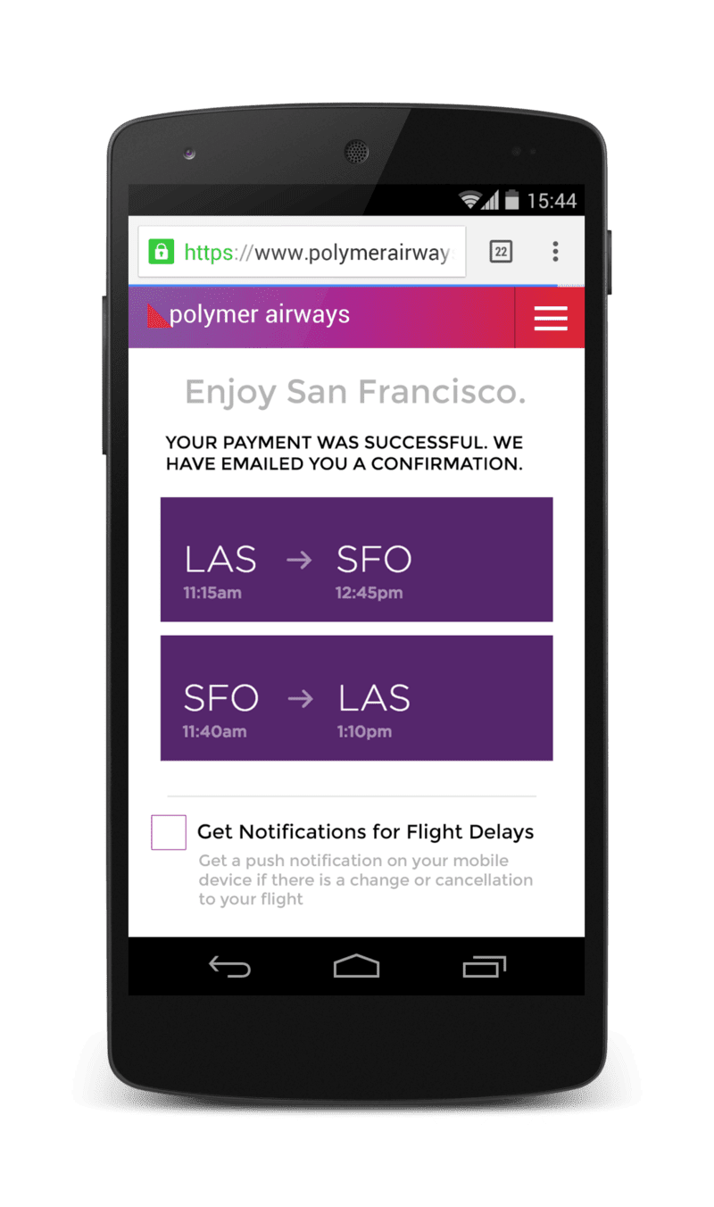 Exemplo de UX de push do Owen Campbell-Moore.