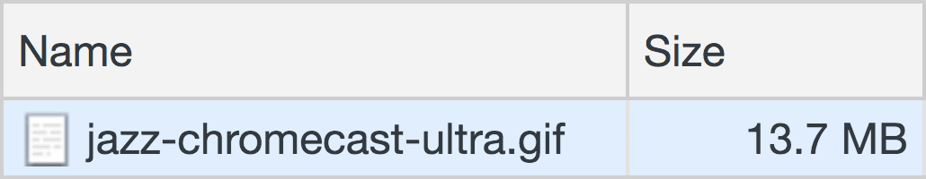 El panel de red de Herramientas para desarrolladores muestra un GIF de 13.7 MB.