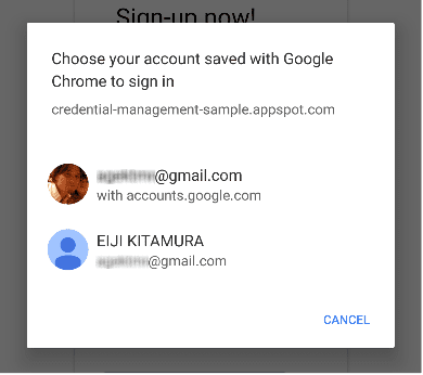 El selector de Cuentas de Google muestra varias cuentas.