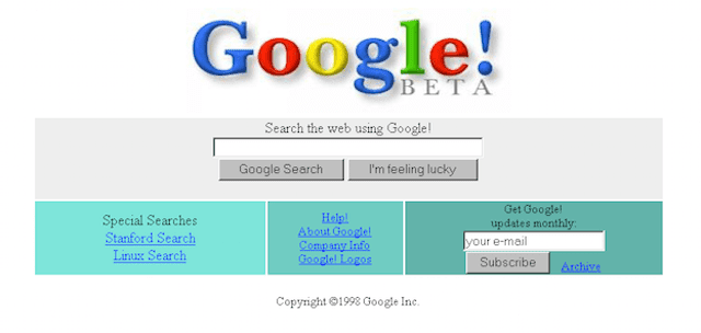 একটি 1990 শৈলী ওয়েব পেজ