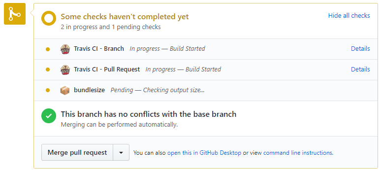 Проверка GitHub продолжается.