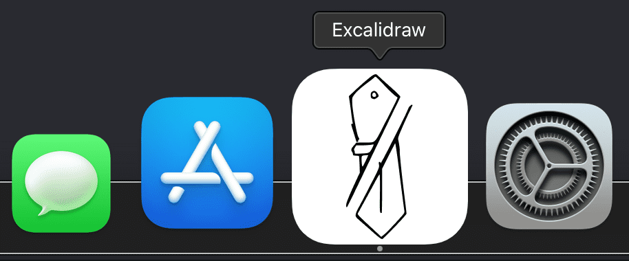 Ikona Excalidraw w Docku w systemie macOS