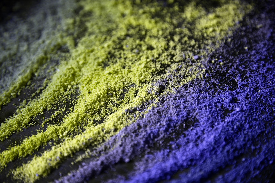 患有红色盲的人看到的彩虹沙。
