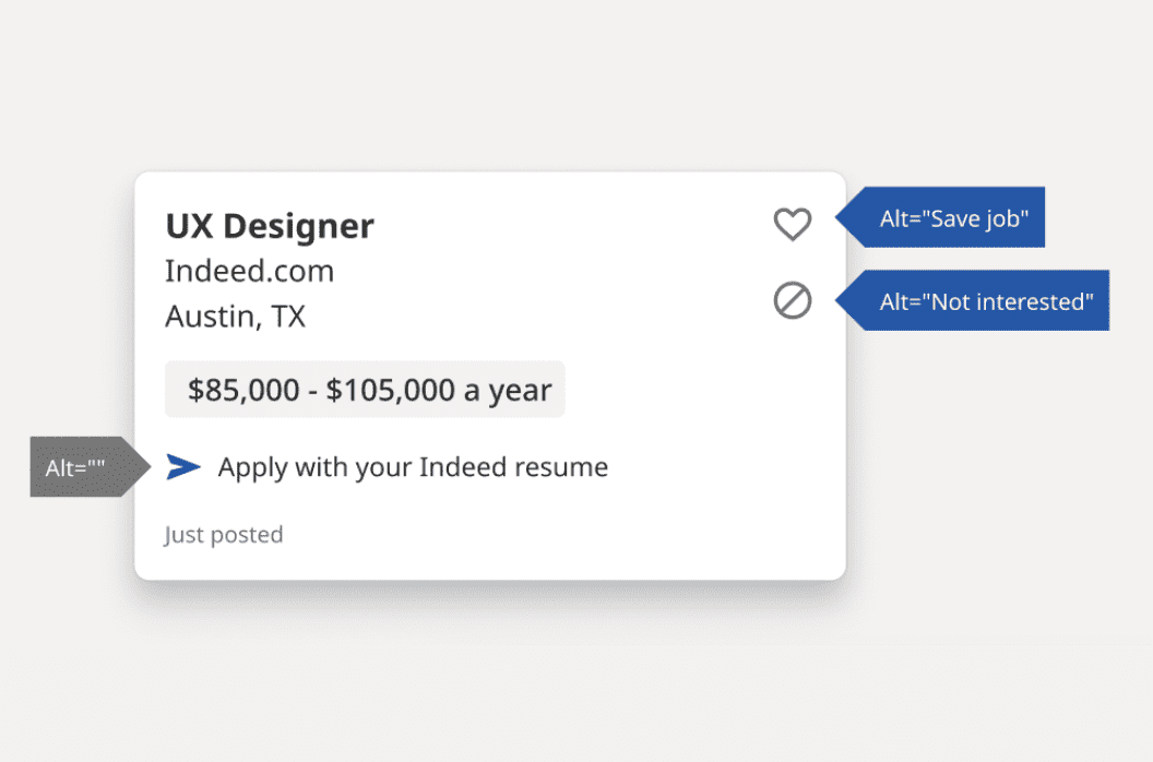 איור עיצובי של שלושה סמלים שונים שמשמשים בכרטיס של מודעת דרושים.
