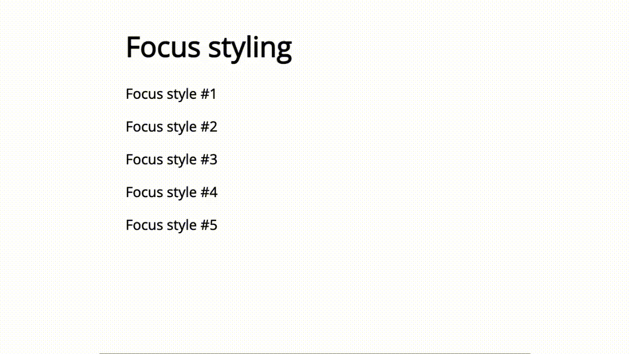 รูปแบบโฟกัสตามที่แสดงใน CSS
