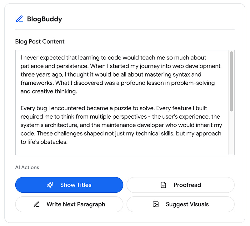 עורך של BlogBuddy, עם חיבור אישי.