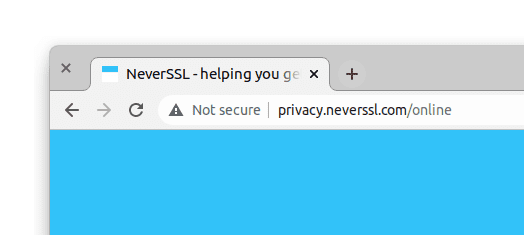 Avviso di URL desktop di Chrome "Non sicuro".