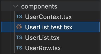存放區中的檔案清單
  ，包括 UserList.tsx 和 UserList.test.tsx。