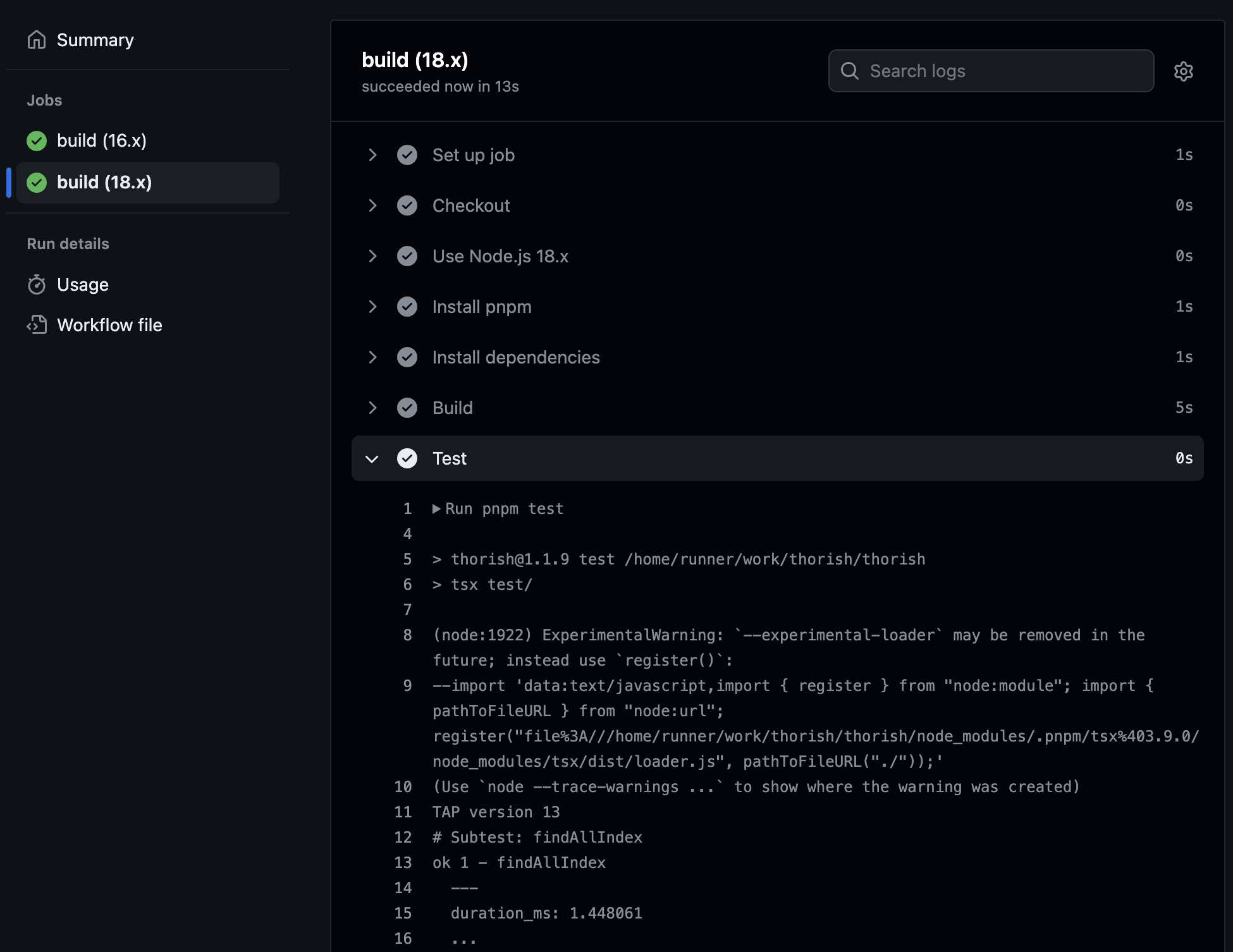 Screenshot von GitHub
  Aktionstestprozess.